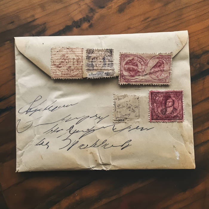 Old Envelope with Stamps